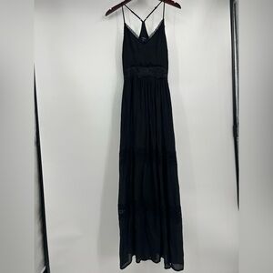 Forever 21 Black Maxi Dress with bottom side opening.
